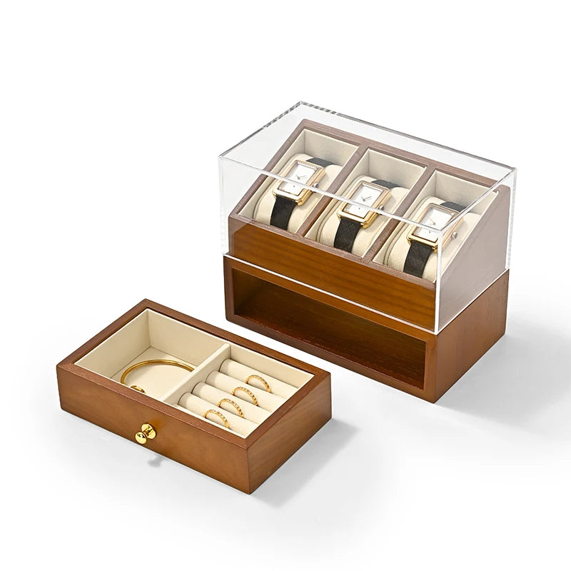Valora Luxe Wooden Watch and Jewelry Box