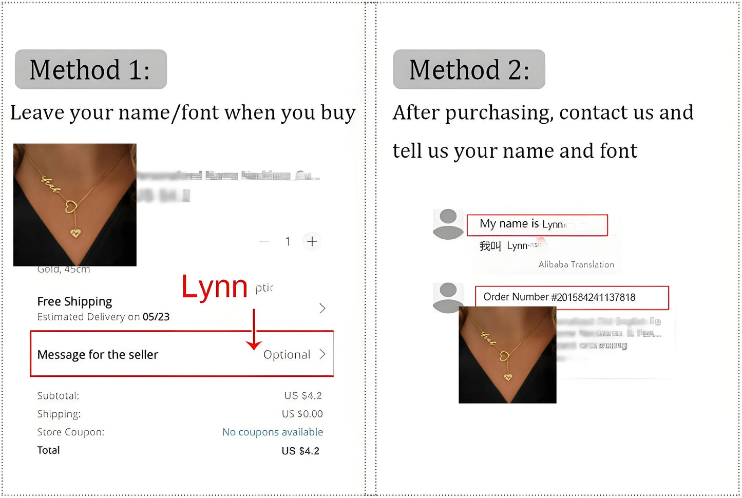 Liora Heart Name Necklace