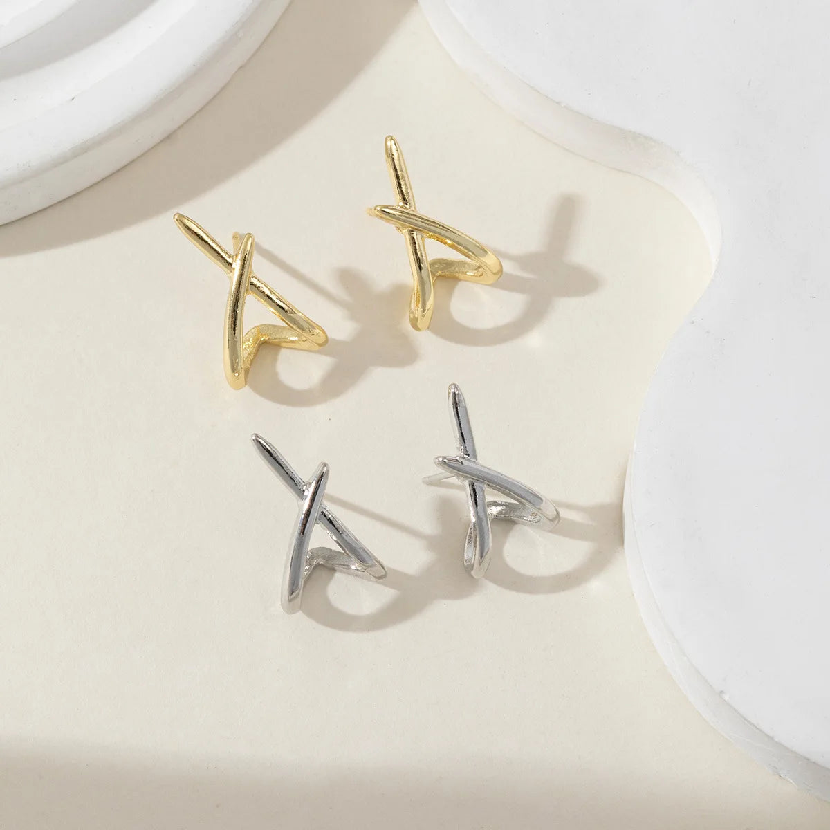 Minimalist Cross Stud Earrings