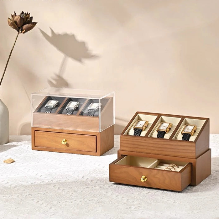 Valora Luxe Wooden Watch and Jewelry Box