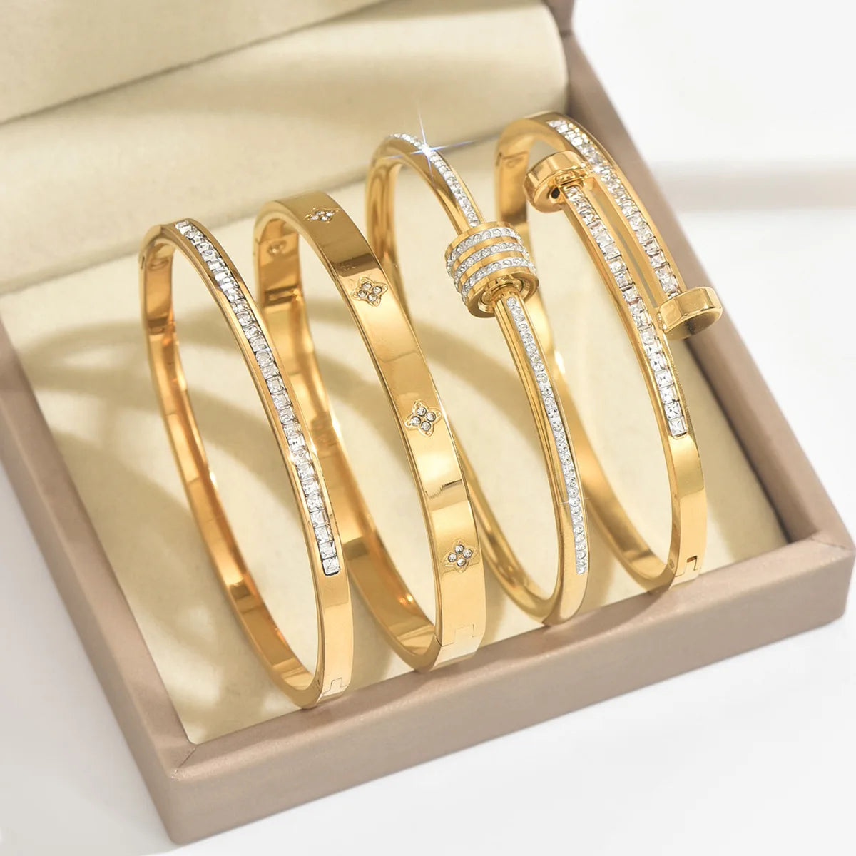 Titanium Steel Stacked Bracelets