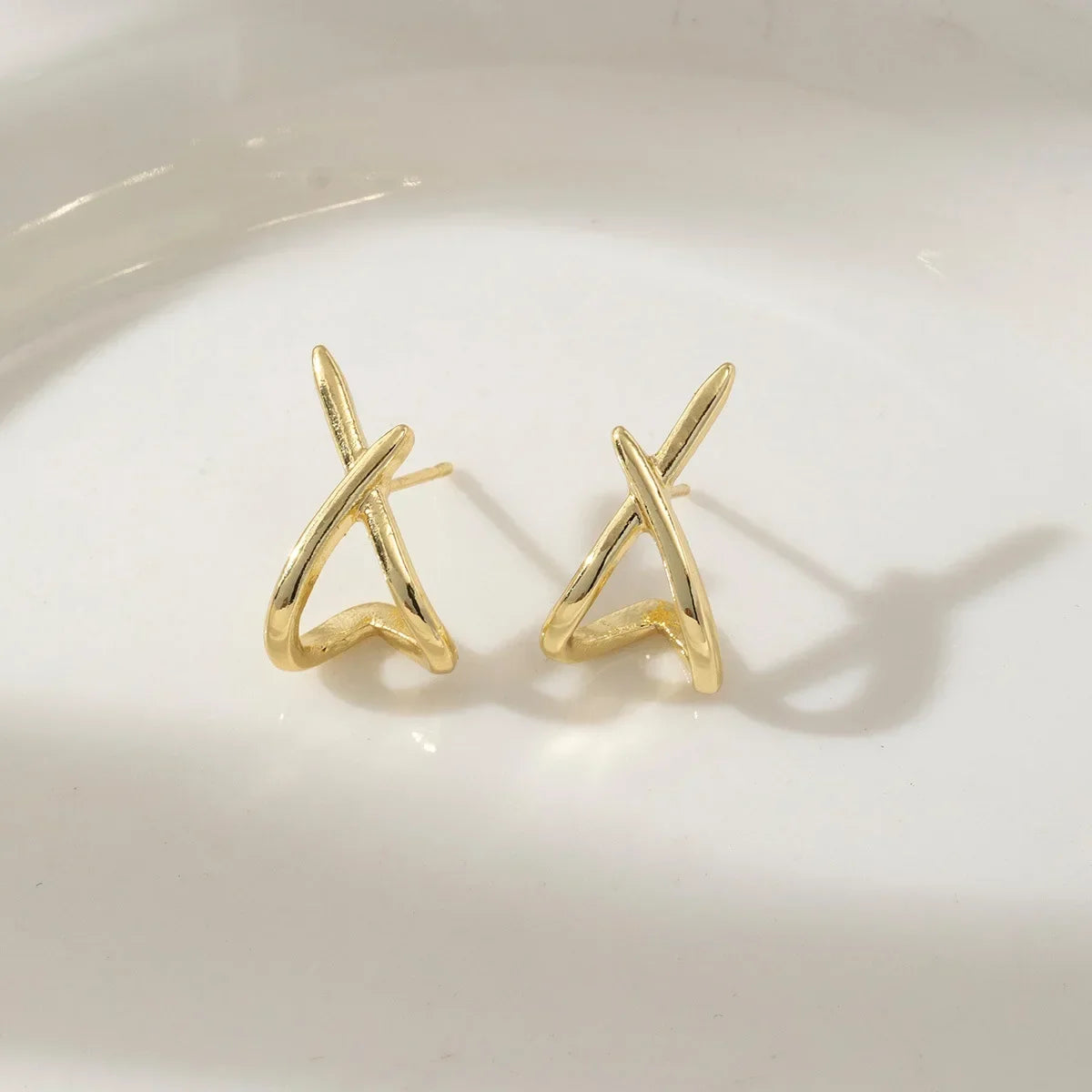 Minimalist Cross Stud Earrings