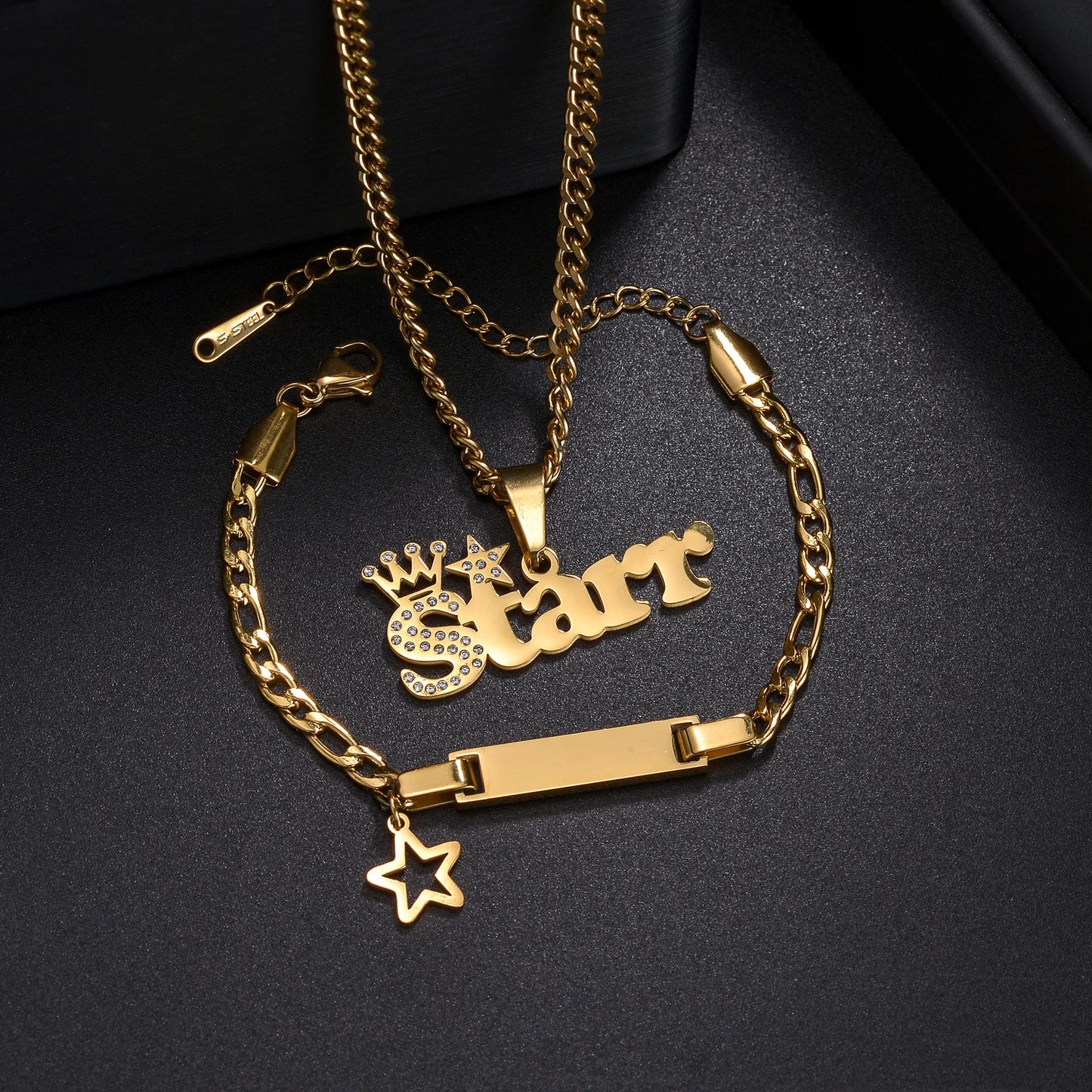 Custom Engraved Children's Name Jewelry Set