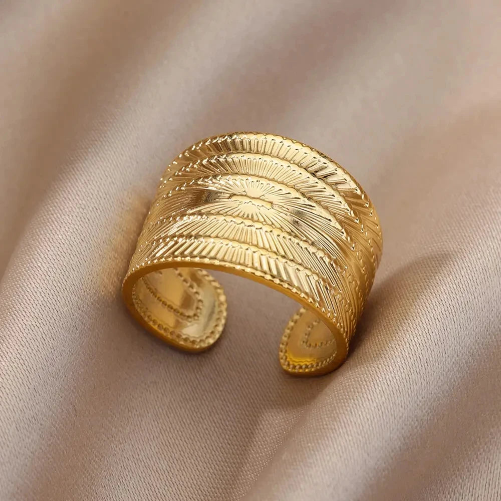 316L Gold Tone Statement Rings