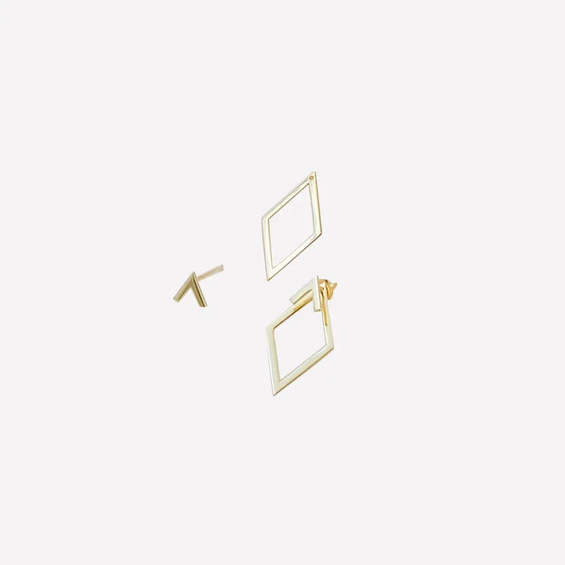Retro Geometric Stud Earrings