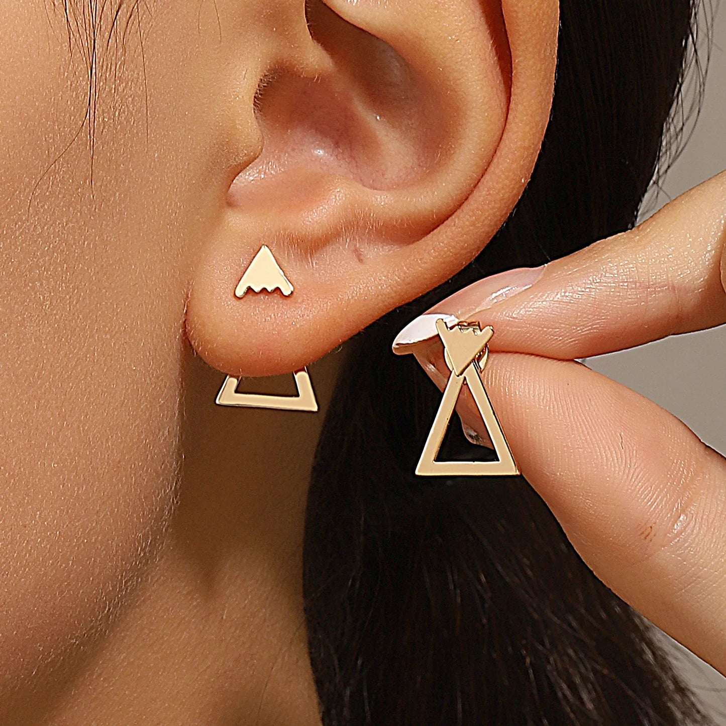 Retro Geometric Stud Earrings