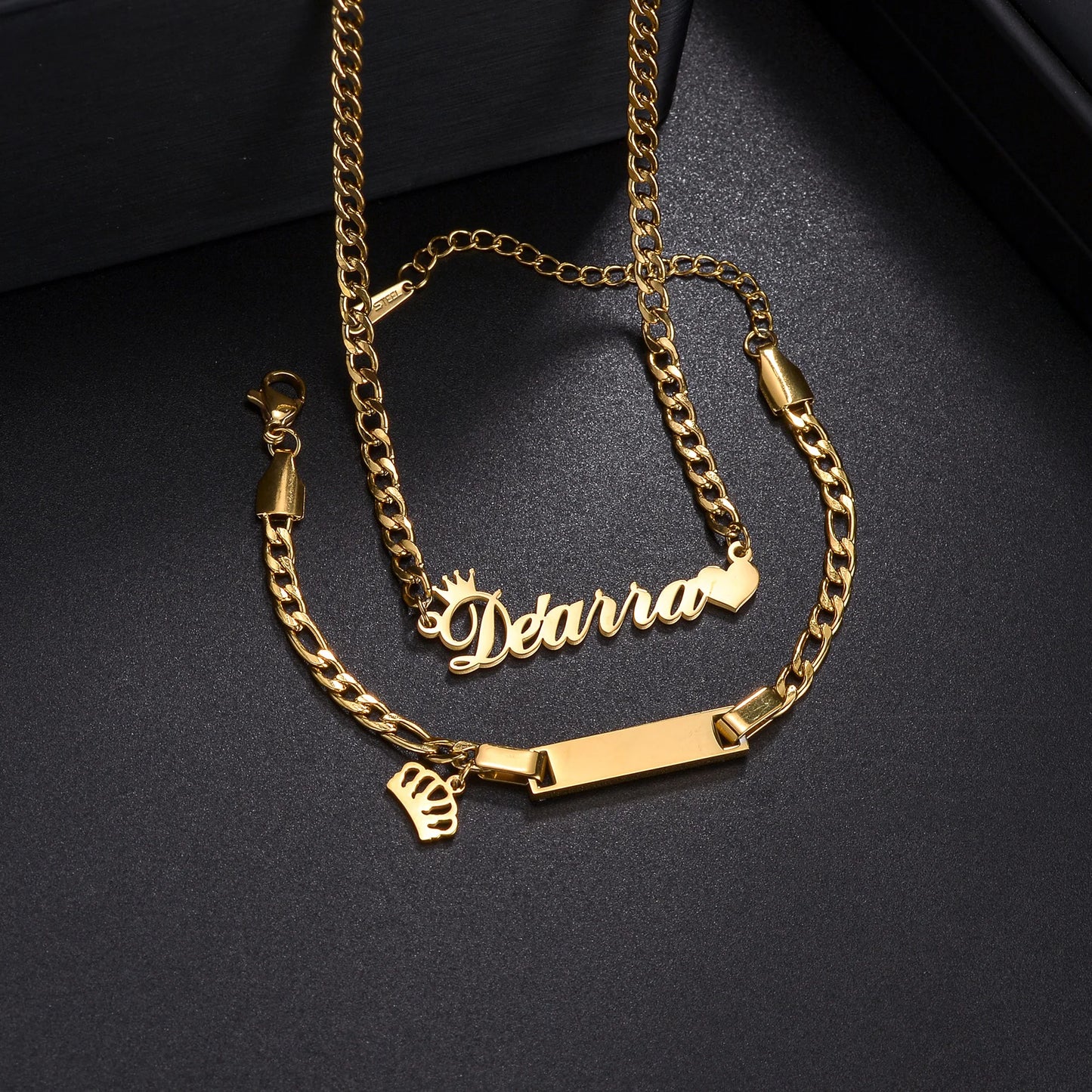 Custom Engraved Children's Name Jewelry Set