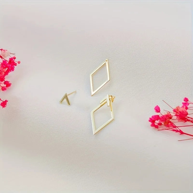 Retro Geometric Stud Earrings