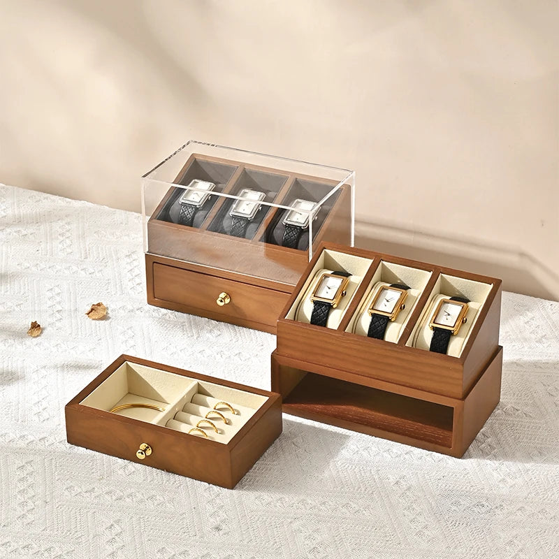 Valora Luxe Wooden Watch and Jewelry Box