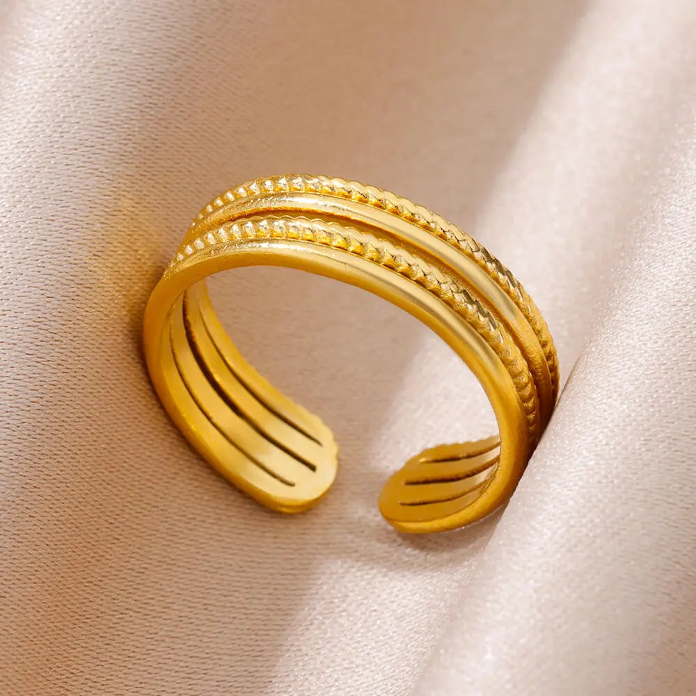 316L Gold Tone Statement Rings