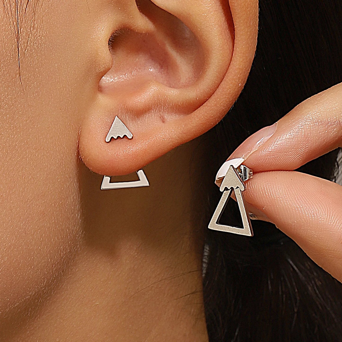 Retro Geometric Stud Earrings