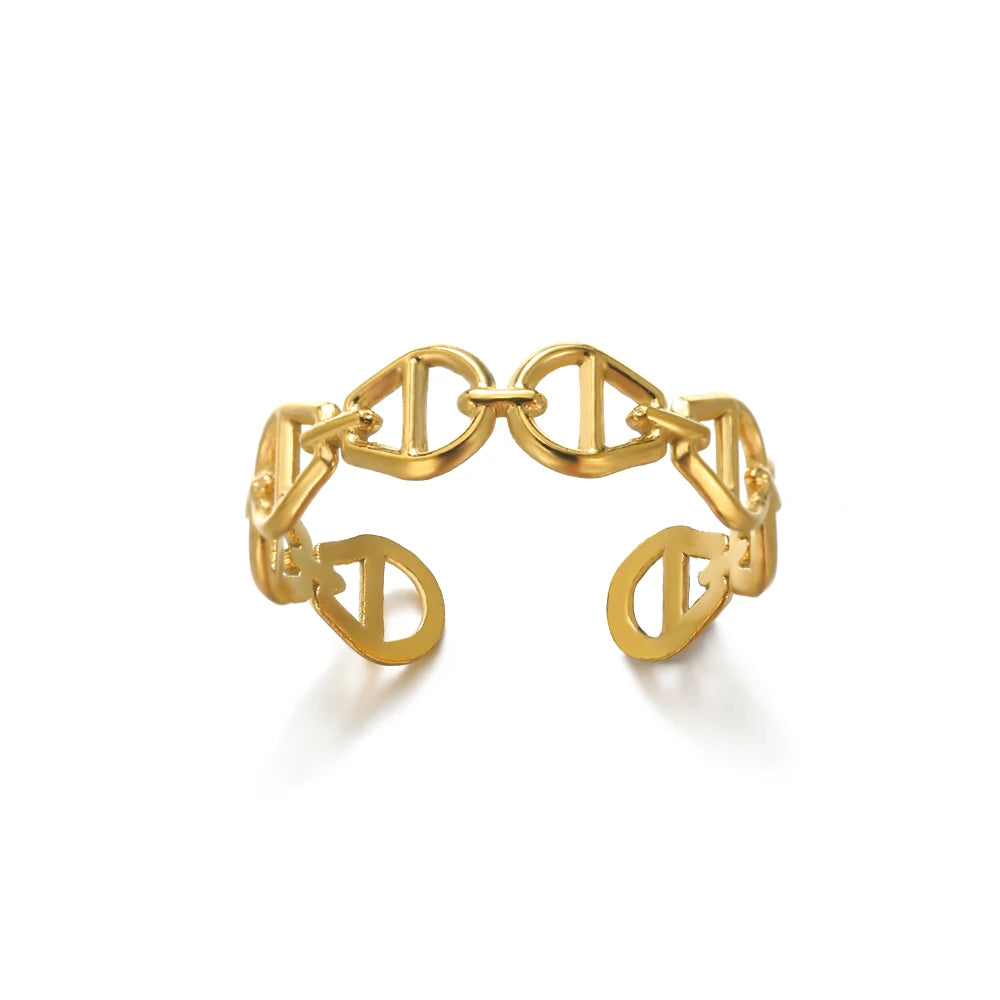 316L Gold Tone Statement Rings