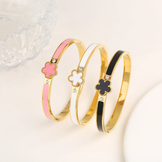 Five-Leaf Flower Cuff Bracelet