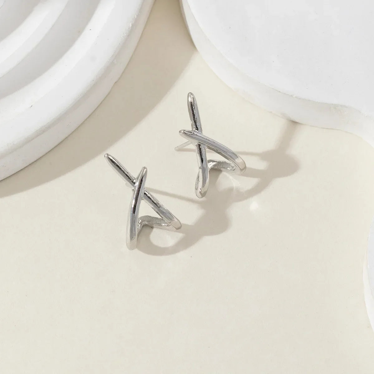 Minimalist Cross Stud Earrings