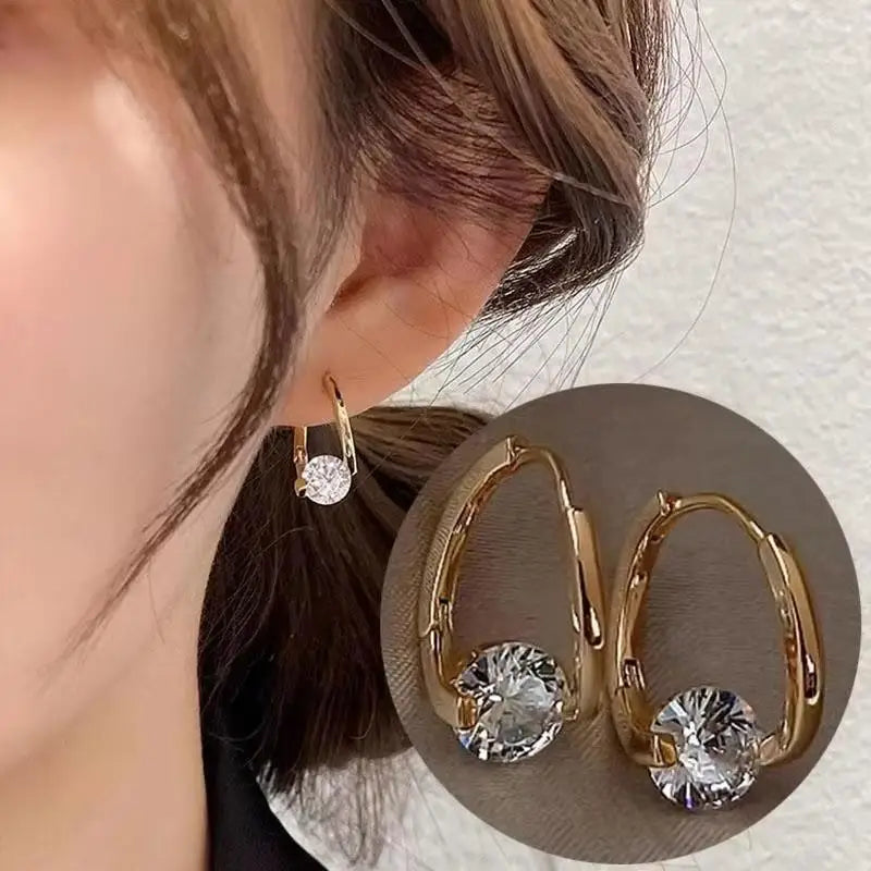 925 Silver Crystal Heart Drop Earrings