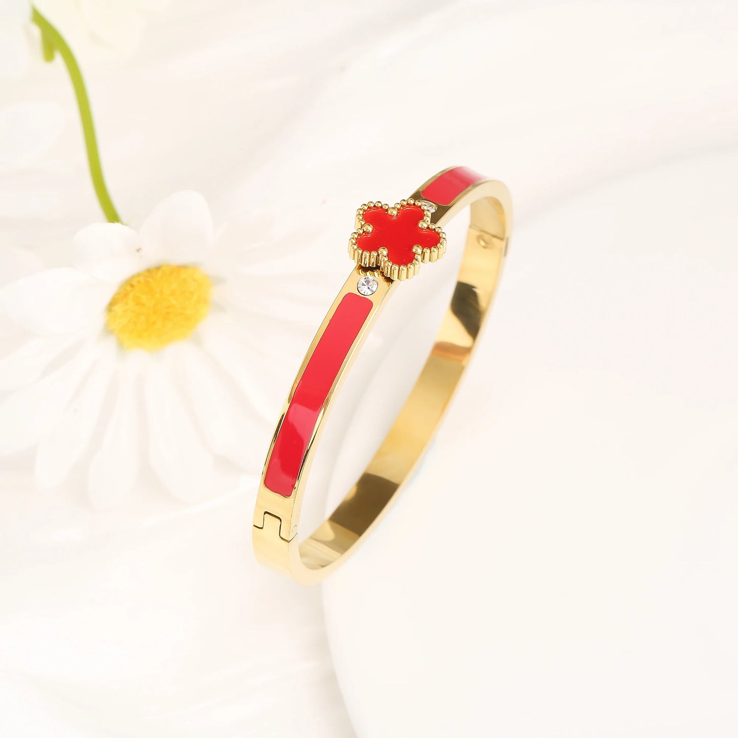 Five-Leaf Flower Cuff Bracelet