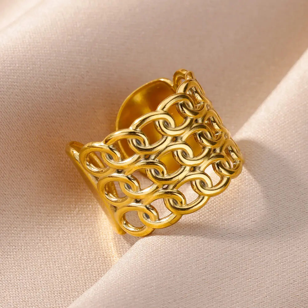 316L Gold Tone Statement Rings