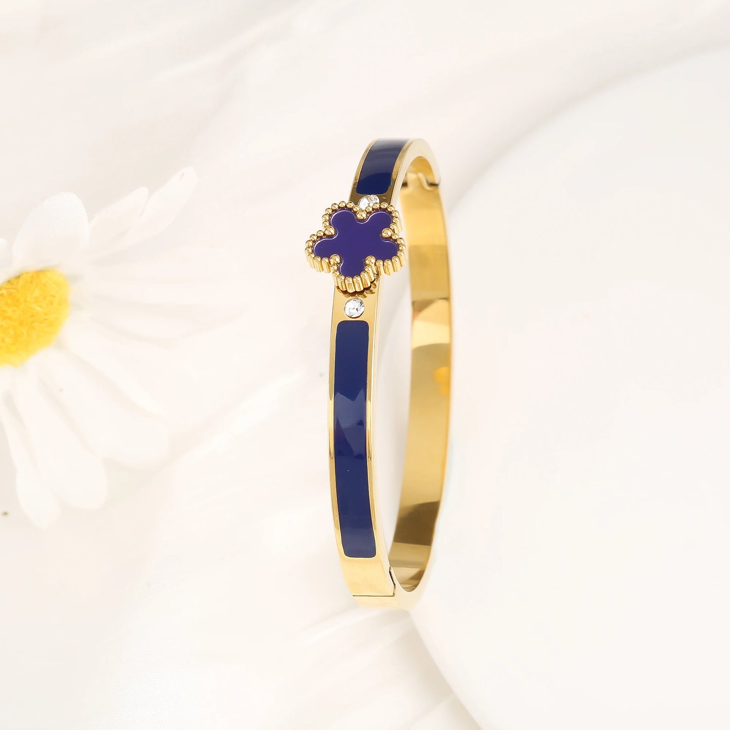 Five-Leaf Flower Cuff Bracelet