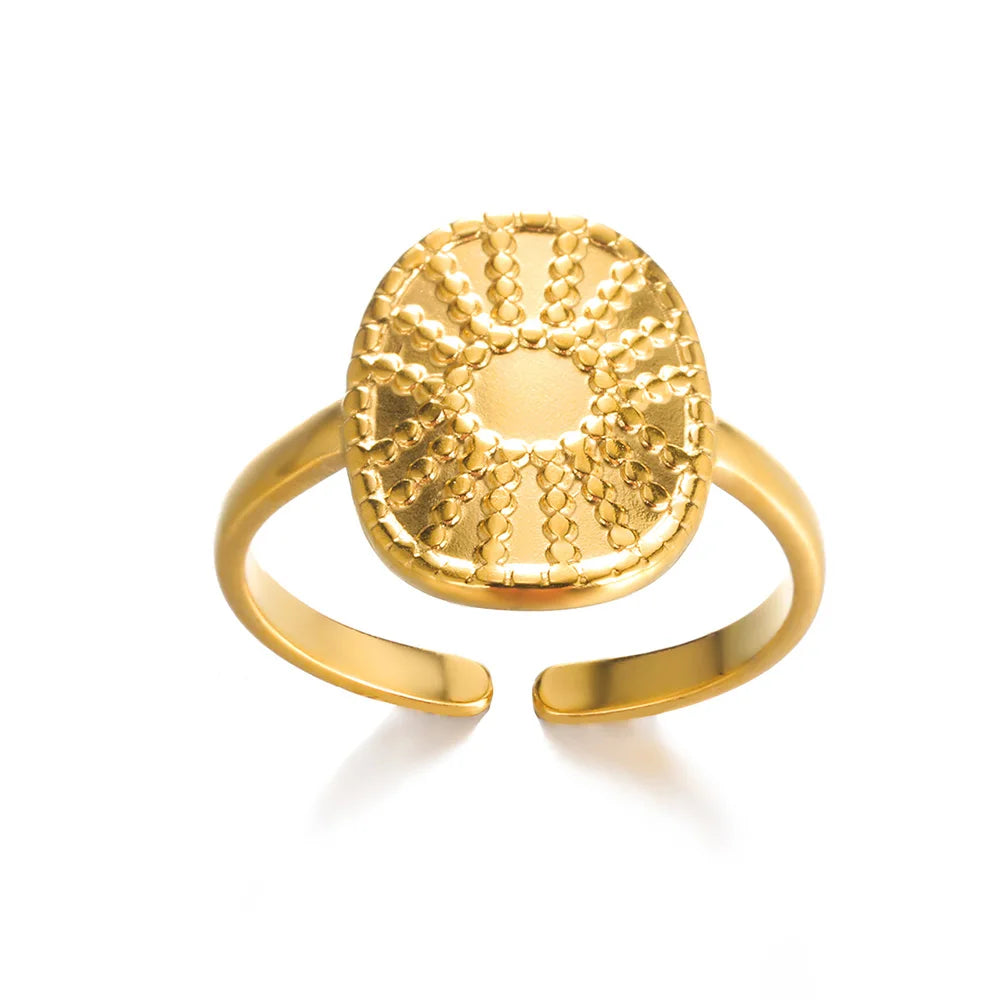 316L Gold Tone Statement Rings