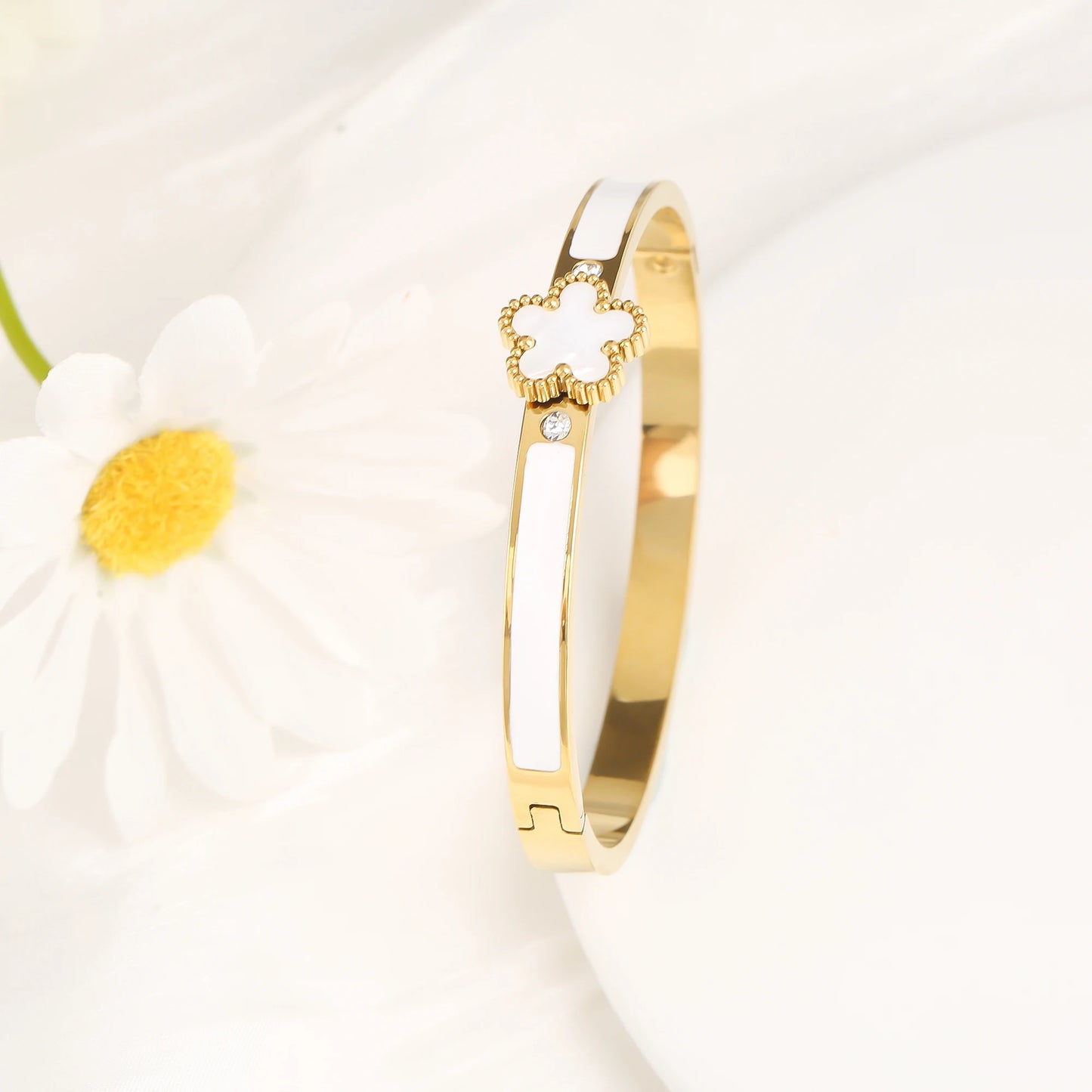 Five-Leaf Flower Cuff Bracelet
