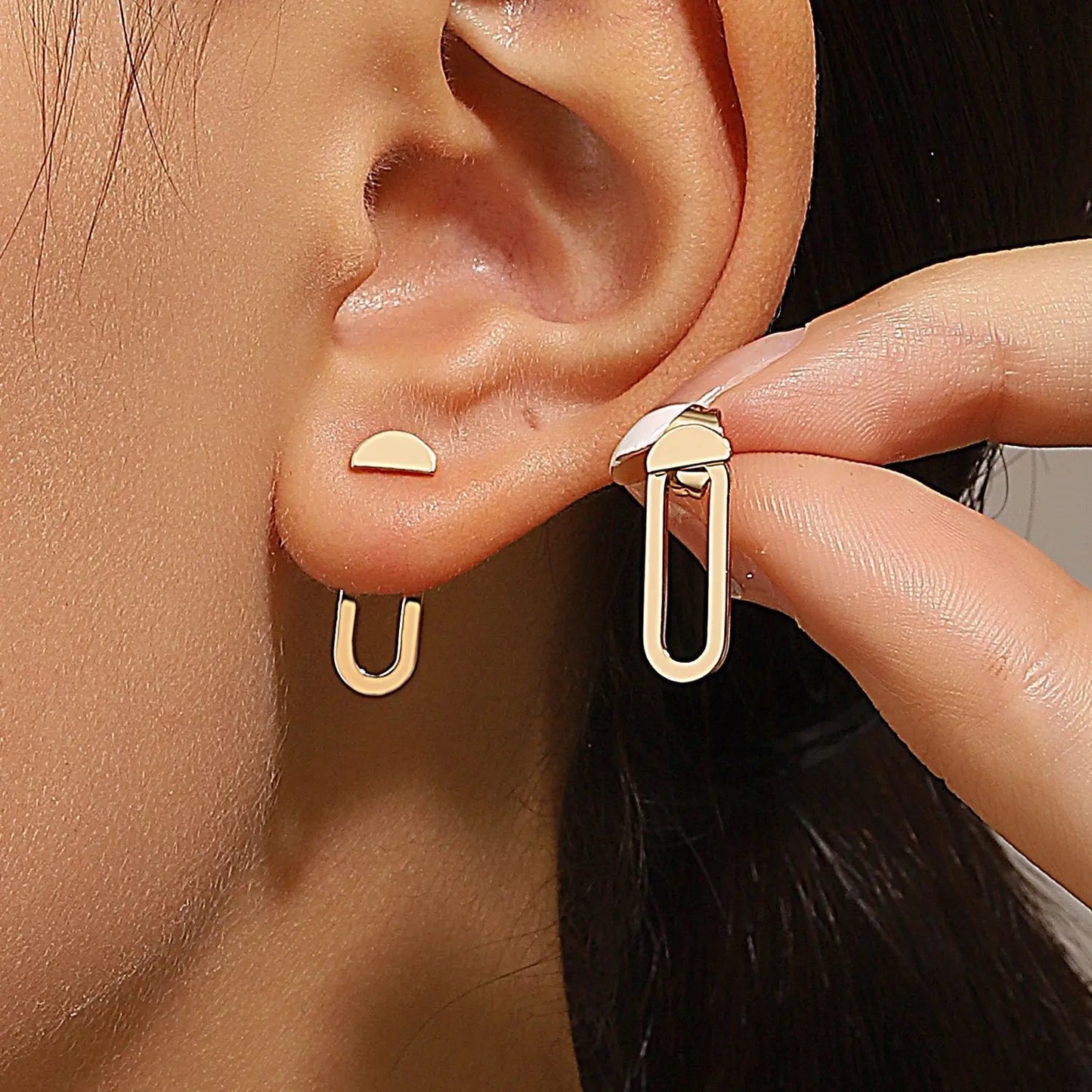 Retro Geometric Stud Earrings