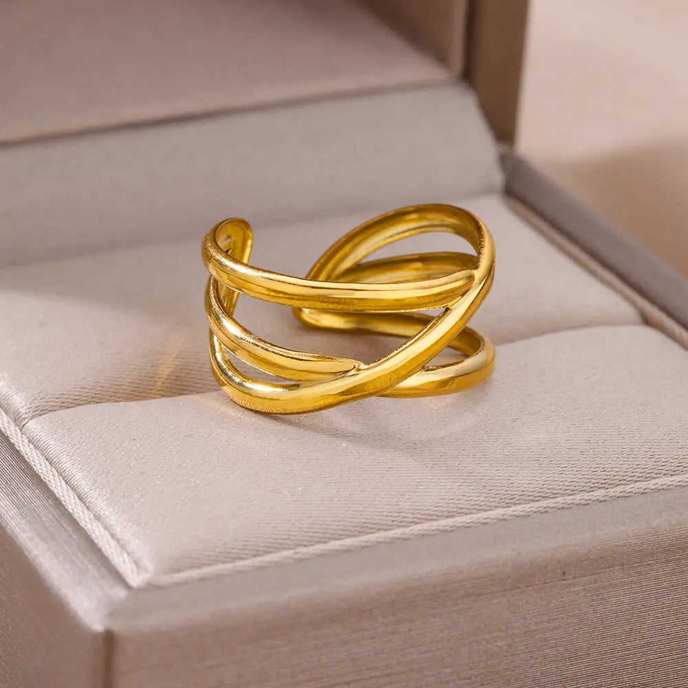 316L Gold Tone Statement Rings