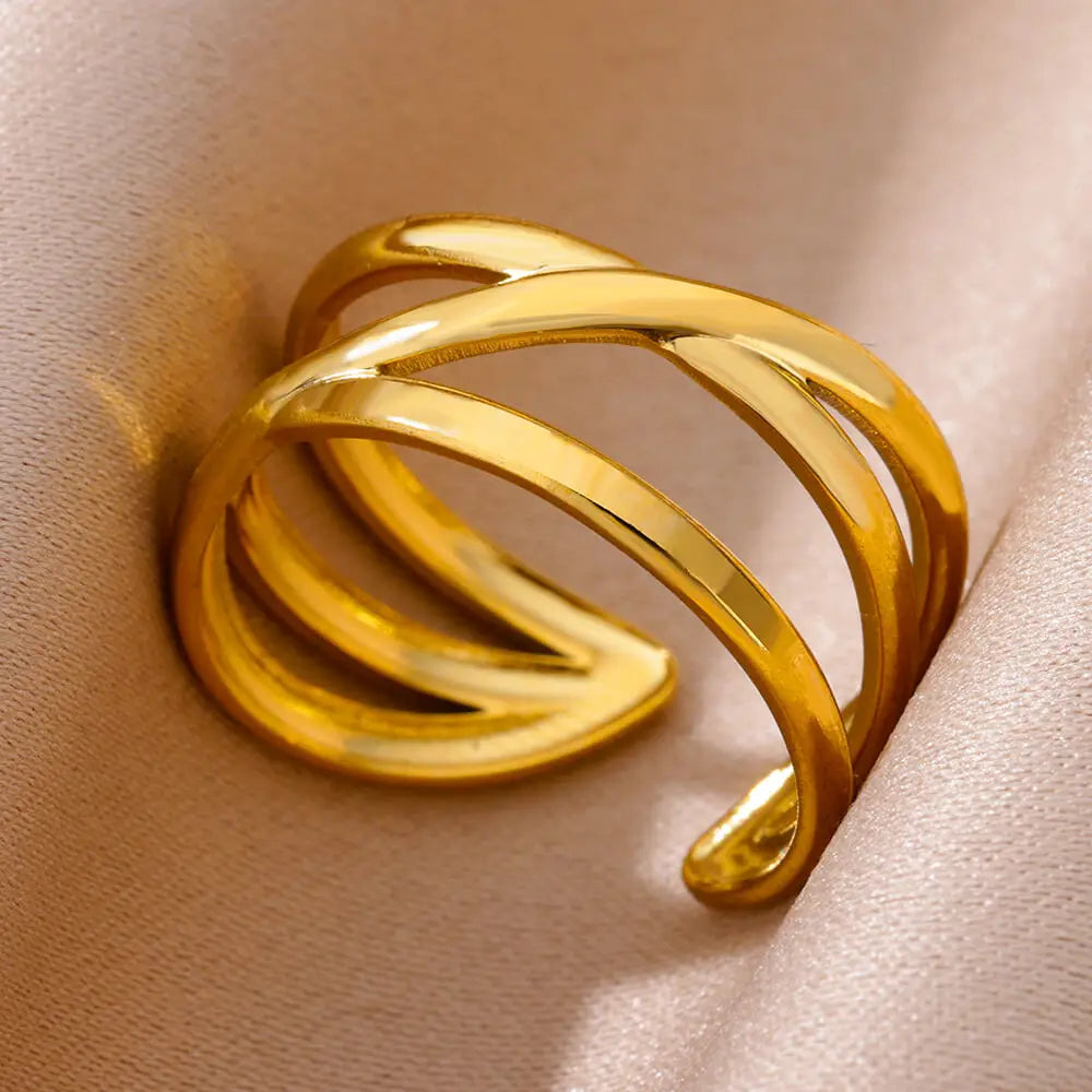 316L Gold Tone Statement Rings