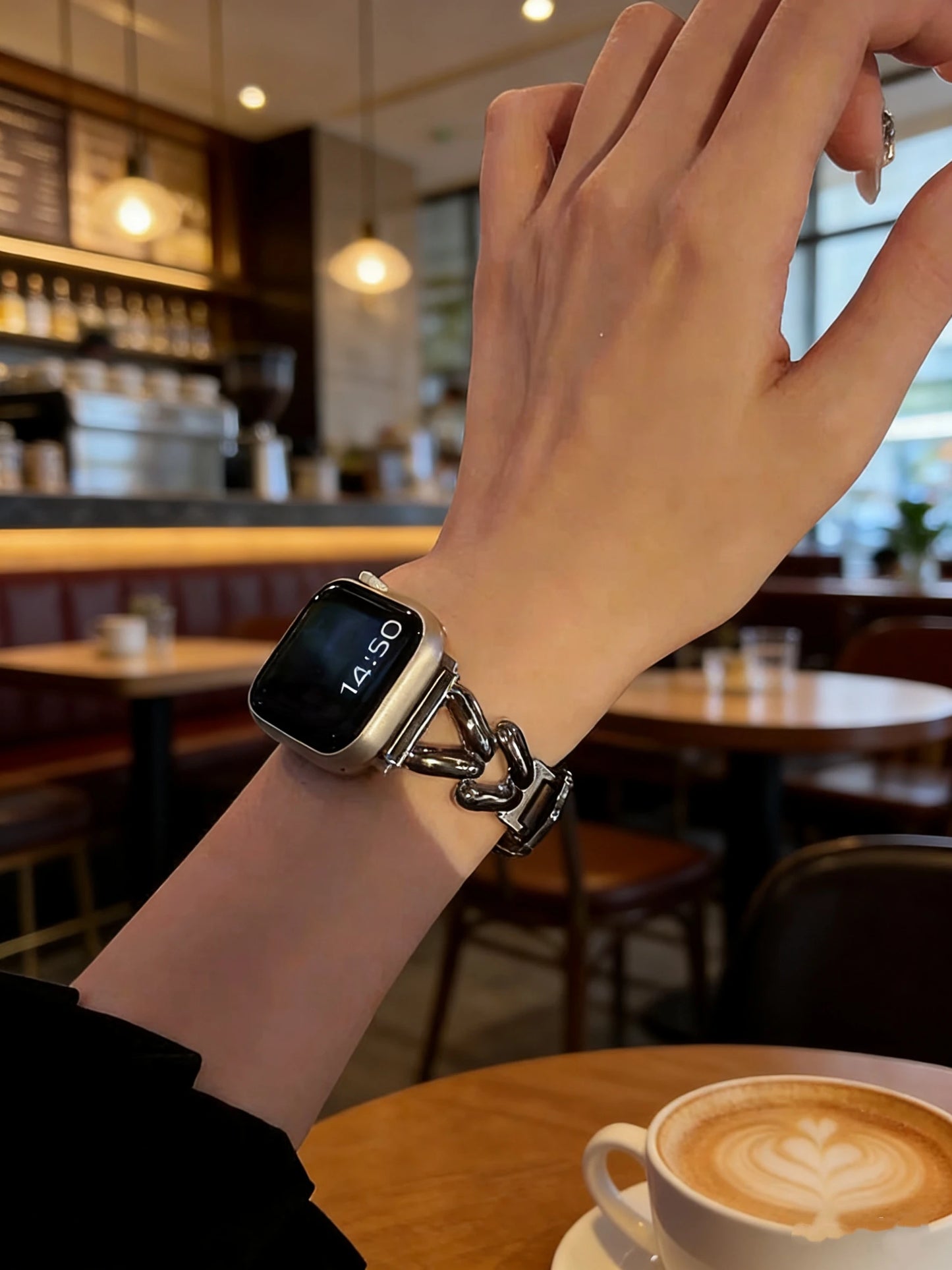 Sleek Metal & Leather Apple Watch Band