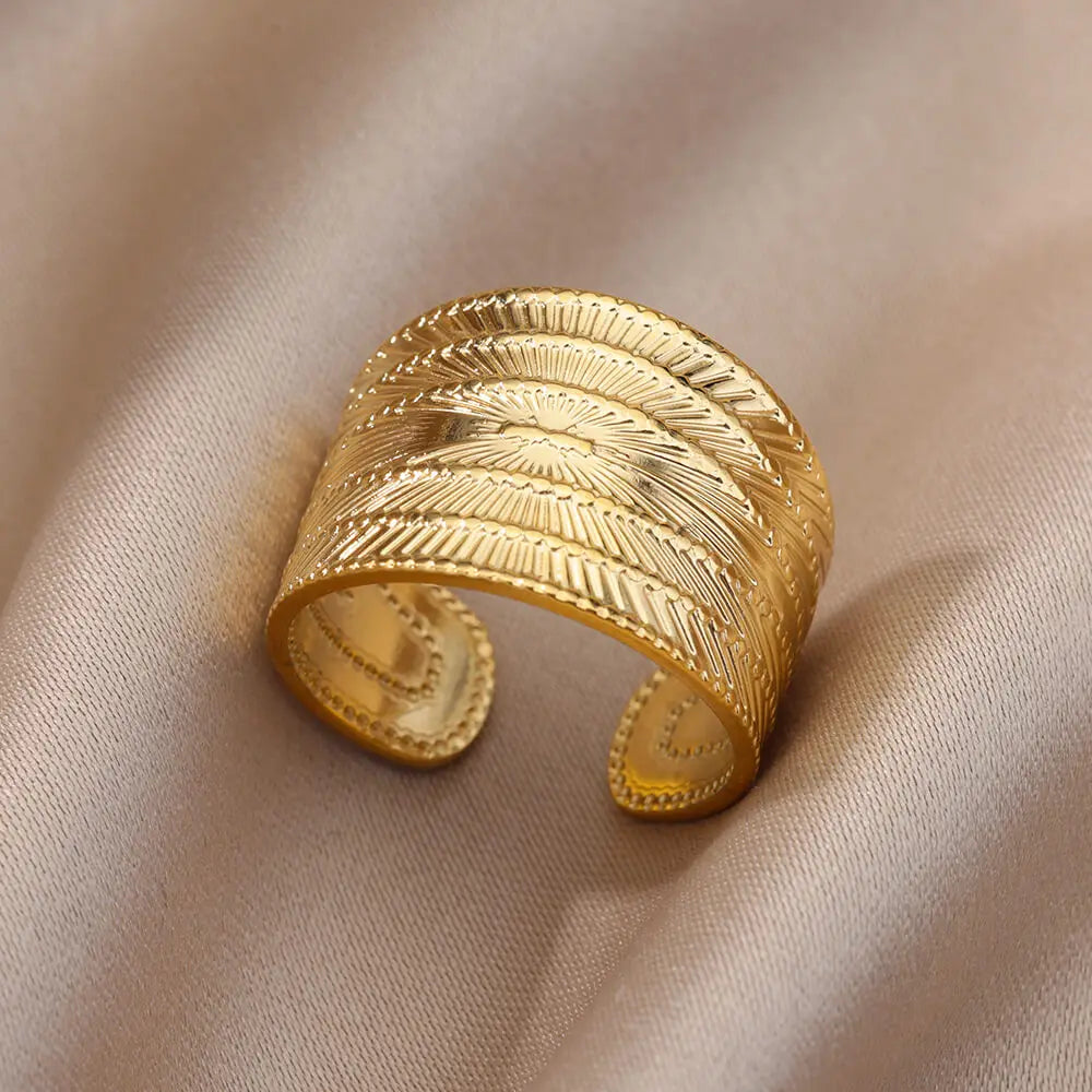 316L Gold Tone Statement Rings