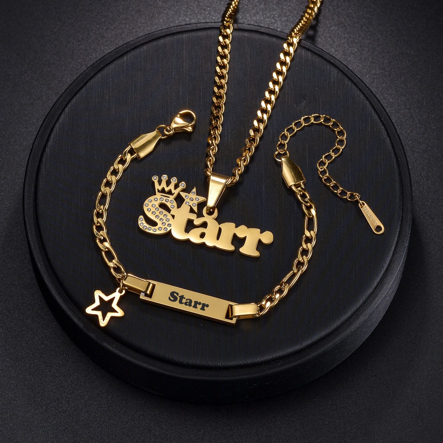 Custom Engraved Children's Name Jewelry Set